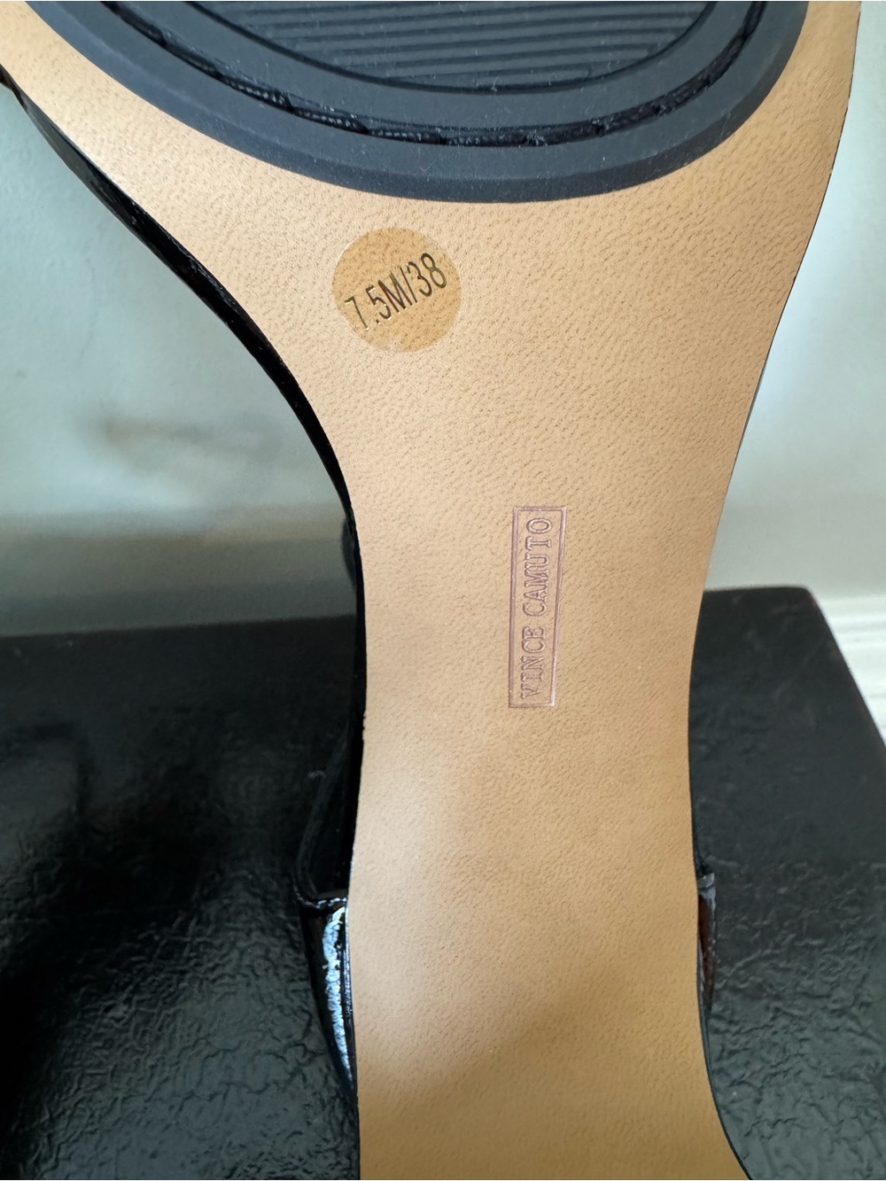 Vince Camuto Aurelia Ankle Strap Sandal in Black Patent Leather NIB - Picture 8 of 10